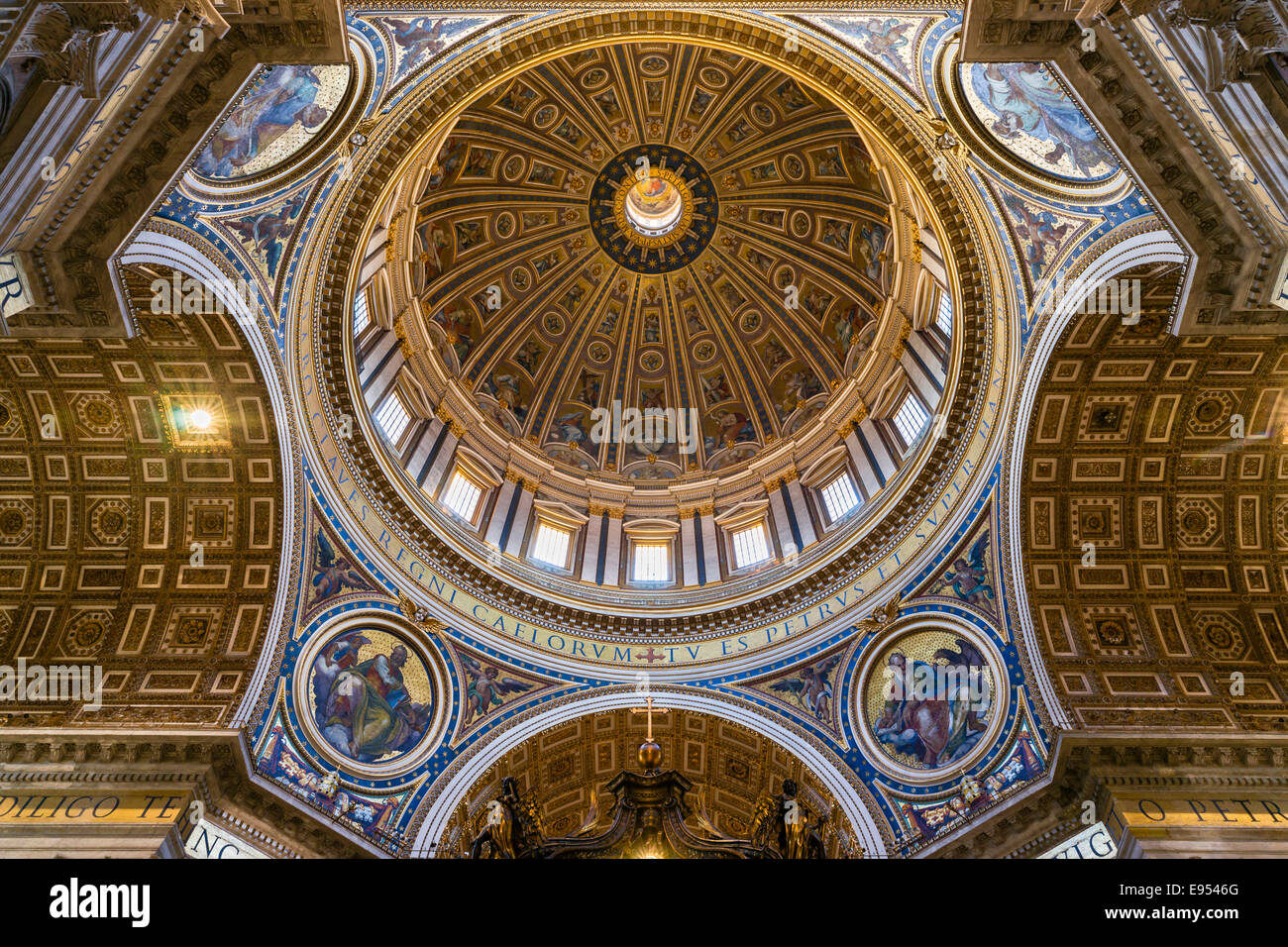 Transept with the dome of the Basilica San Pietro, St. Peter's Basilica, Vatican, Vatican City, Rome, Italy Stock Photo