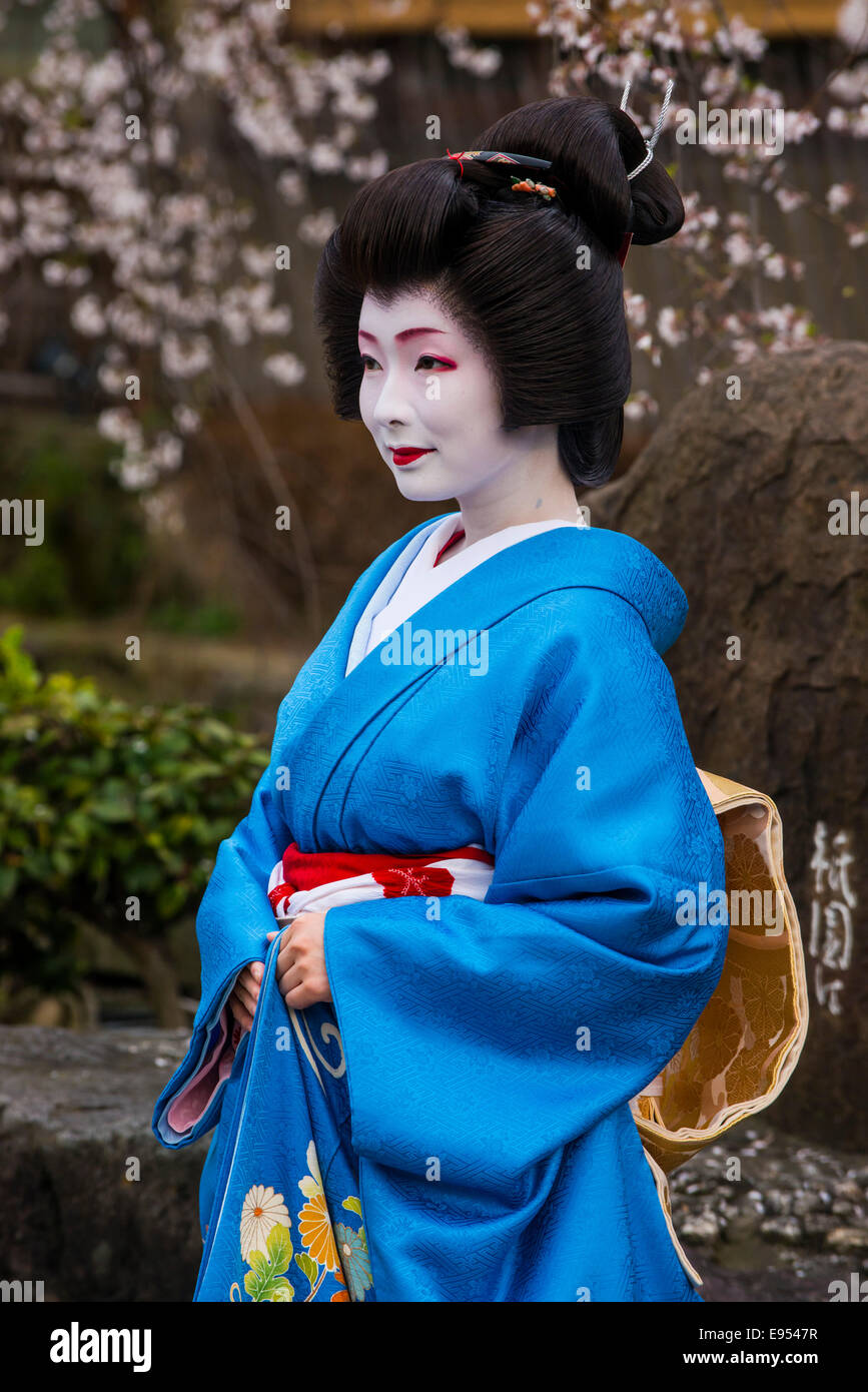 Geisha in the Geisha quarter Gion, Kyoto, Japan Stock Photo