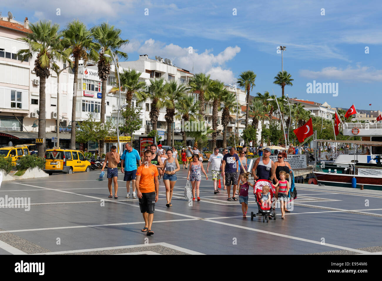 Promenade, Marmaris, Muğla province, Aegean Region, Turkey Stock Photo