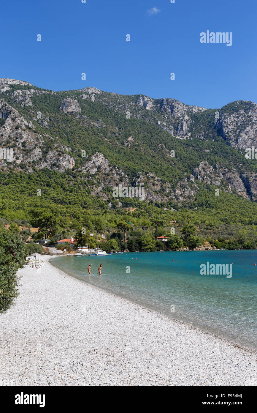 Beach of Akbuk, Gulf of Gokova, Muğla Province, Aegean Region, Turkey Province Stock Photo