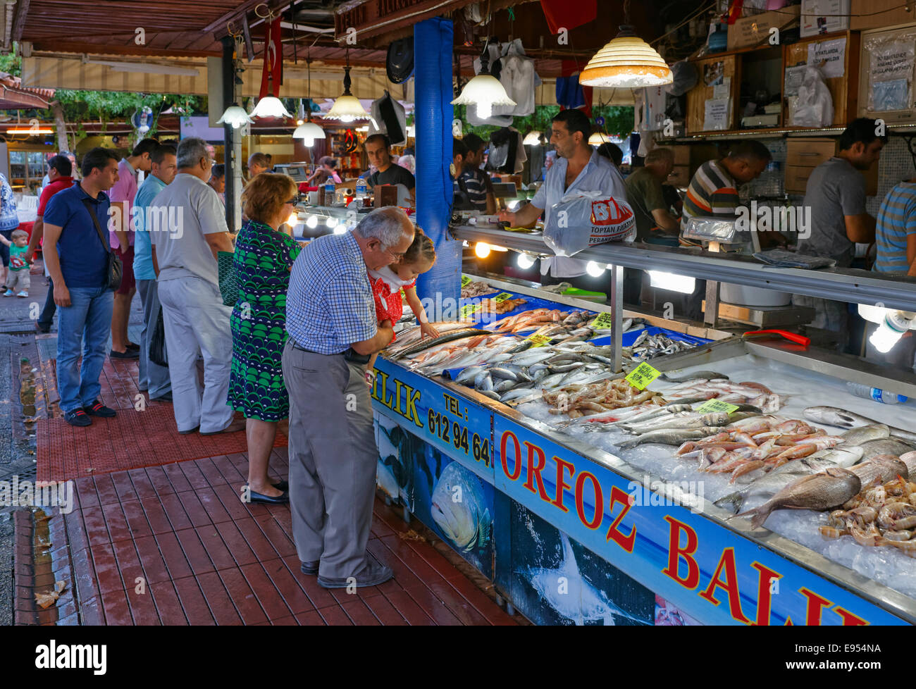 Fish Market, Fethiye, Muğla province, Aegean Region, Turkey Stock Photo