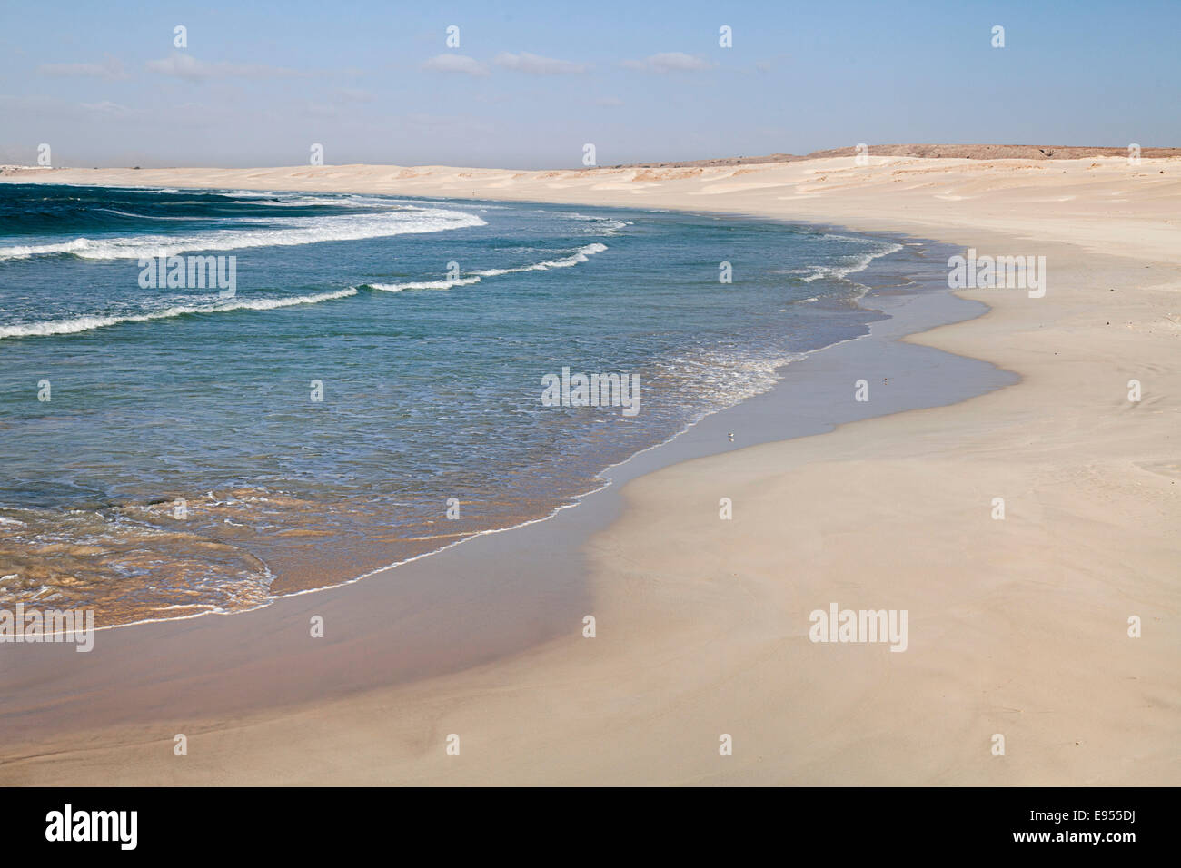 Dunes on the beach of Praia de Chaves, on the west coast of the island of Boa Vista, Cape Verde, Republic of Cabo Verde Stock Photo