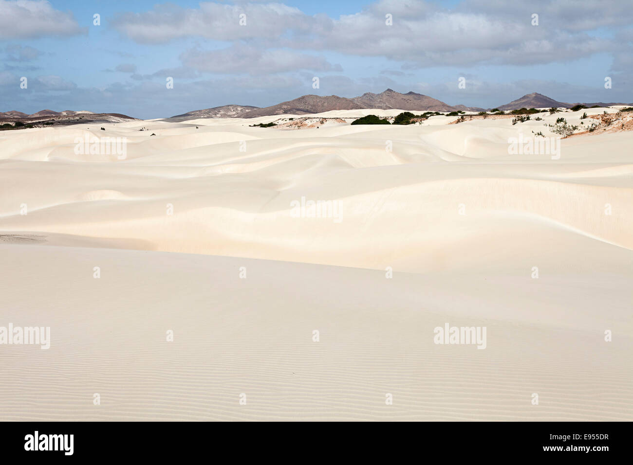 Sand dunes in the small desert Deserto Viana, island of Boa Vista, Cape Verde, Republic of Cabo Verde Stock Photo