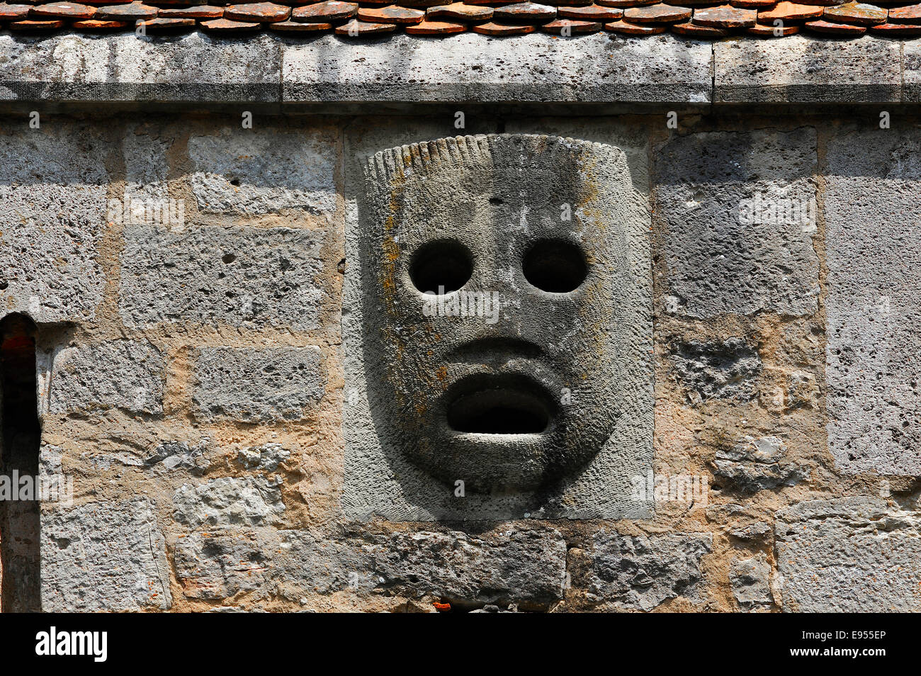 Pitch Mask Pitch mask on castle gate, 14th century, through it hot pitch was ...
