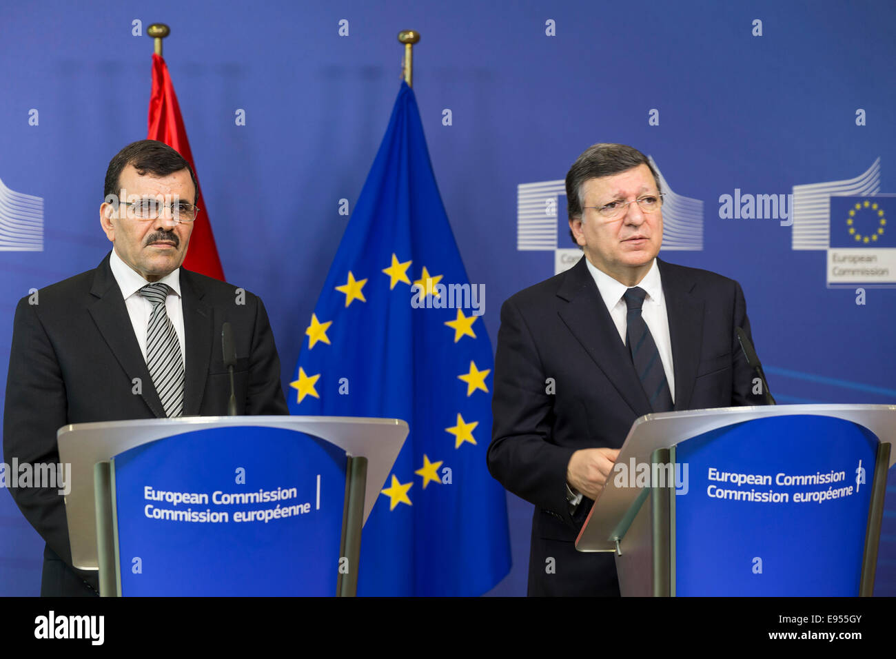 Belgium, Brussels on 2013/06/25 Prime Minislamister of Tunisia Ali Laareydh meets President of the European Commission Jose Stock Photo