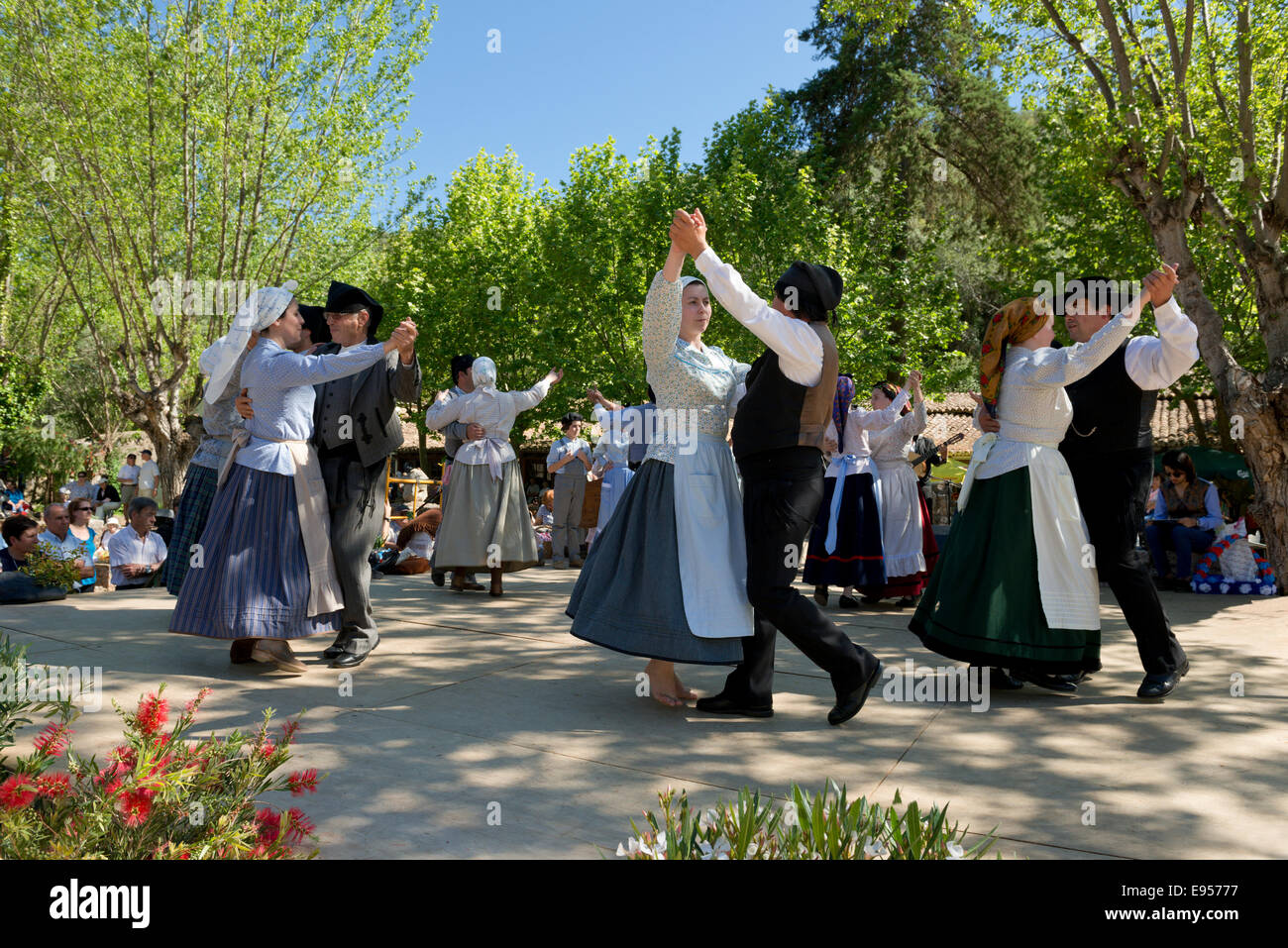 Portugal, a dancing troupe from Santarém, the Ribatejo, central Portugal at a folk festival Stock Photo