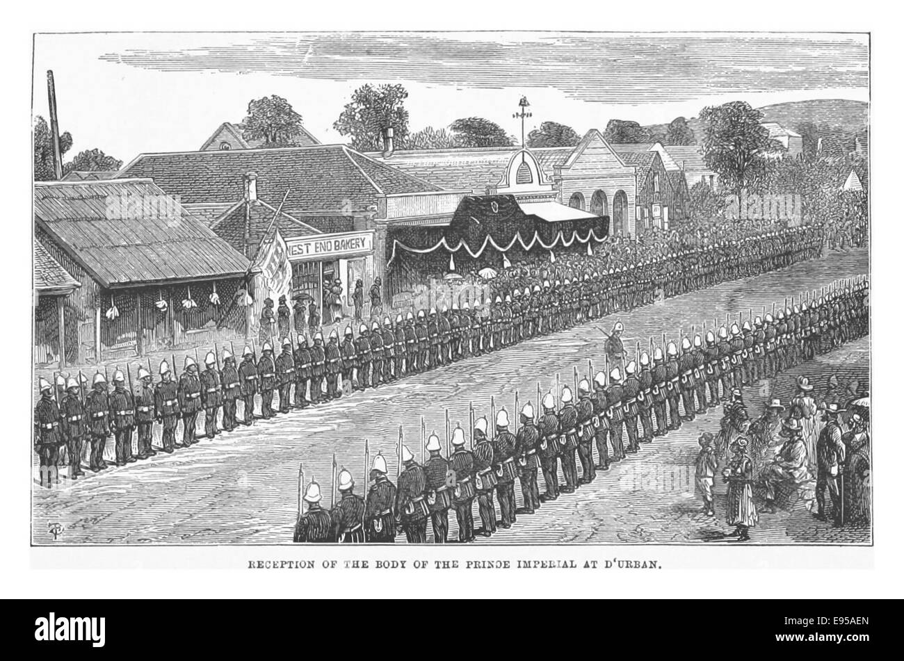 Holden(1879) reception of the body of the prince imperial at durban Stock Photo