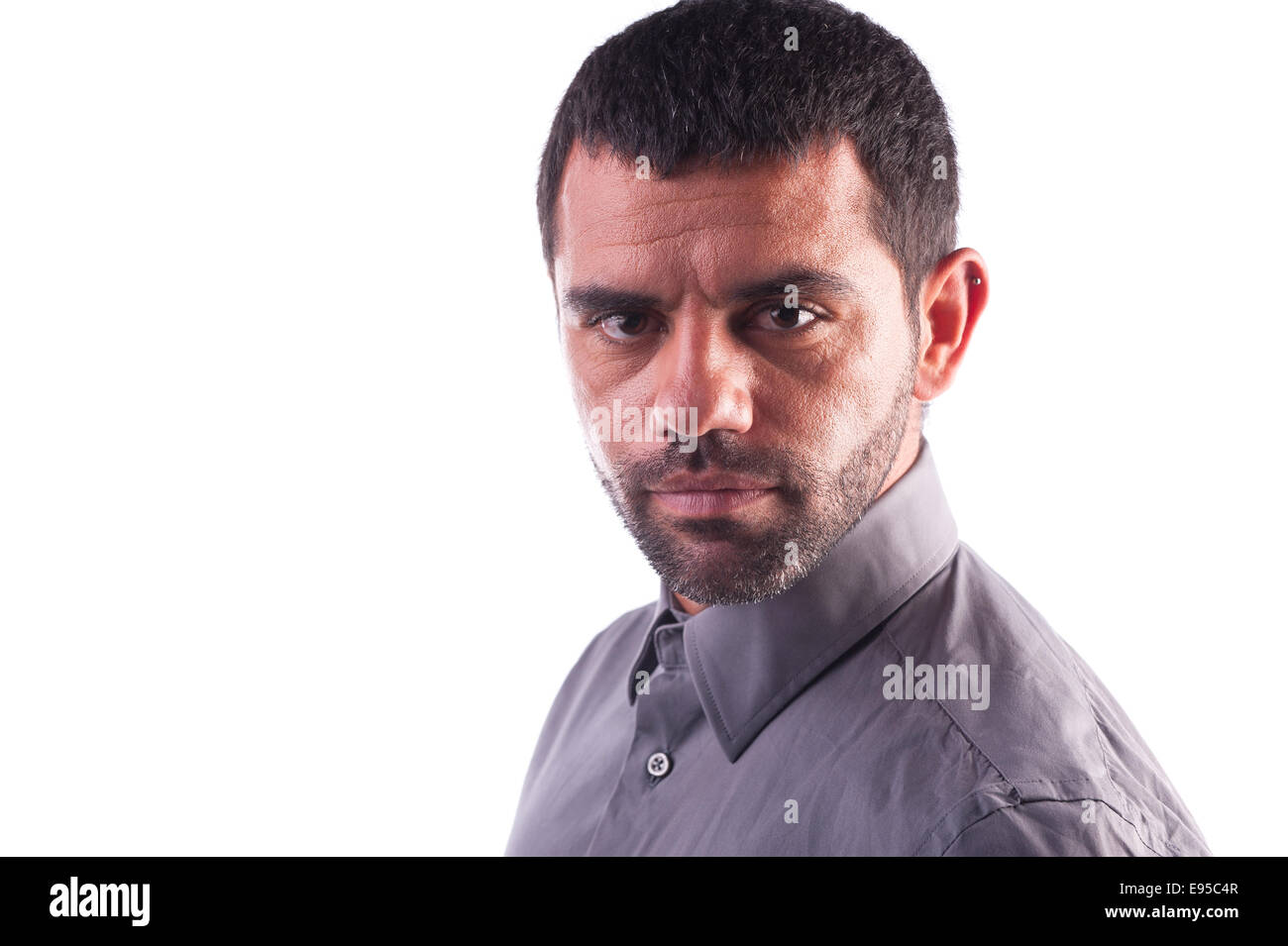 serious man looking to camera Stock Photo