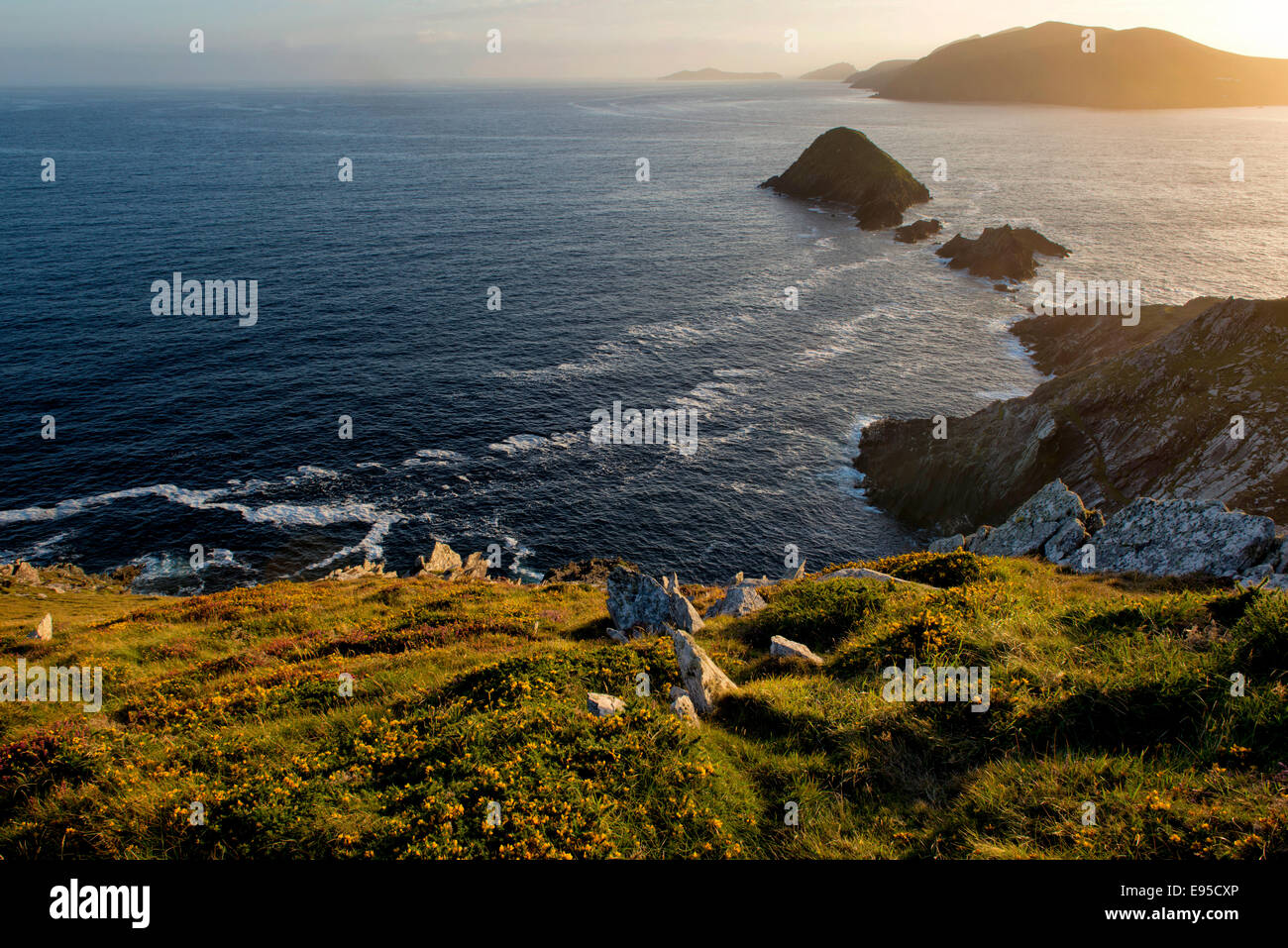 Blasket Islands from Dunmore Head, Dingle, Co. Kerry, Ireland Stock Photo