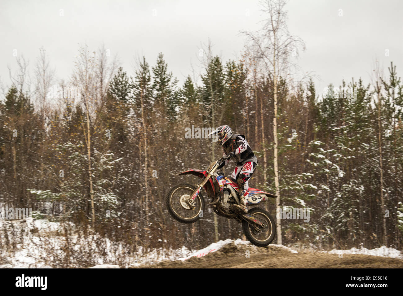 A man on a motorcycle racing at high speed Stock Photo - Alamy