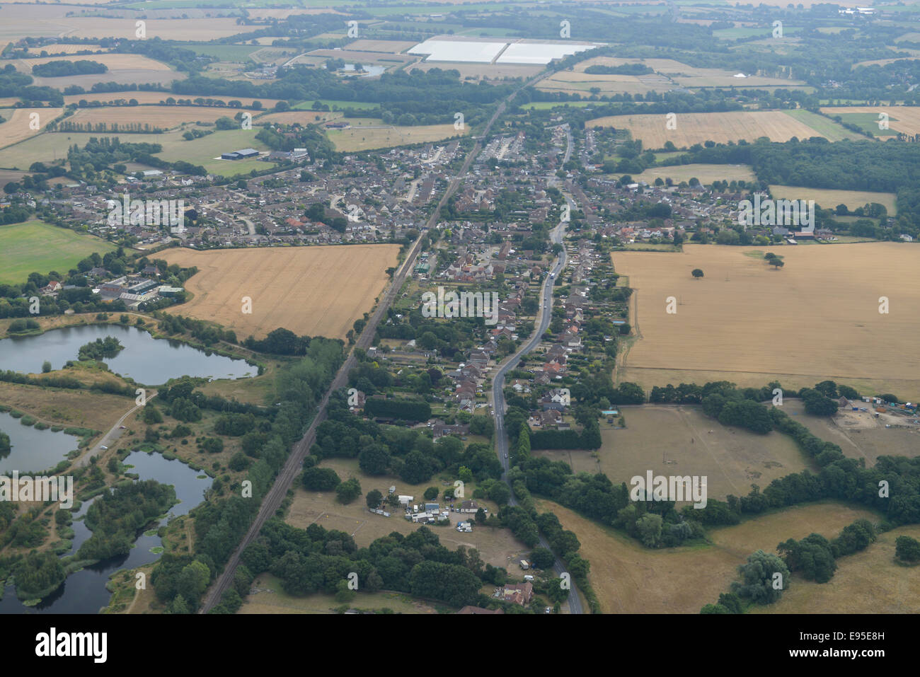 An aerial view of the Essex village of Alresford Stock Photo Alamy