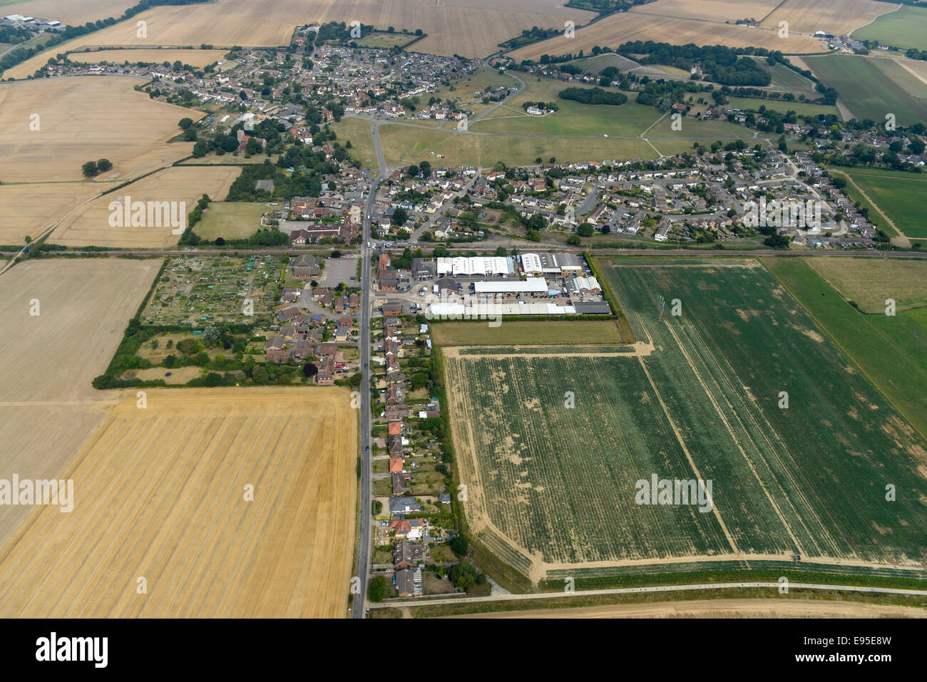 An aerial view of the Essex village of Great Bentley and surrounding