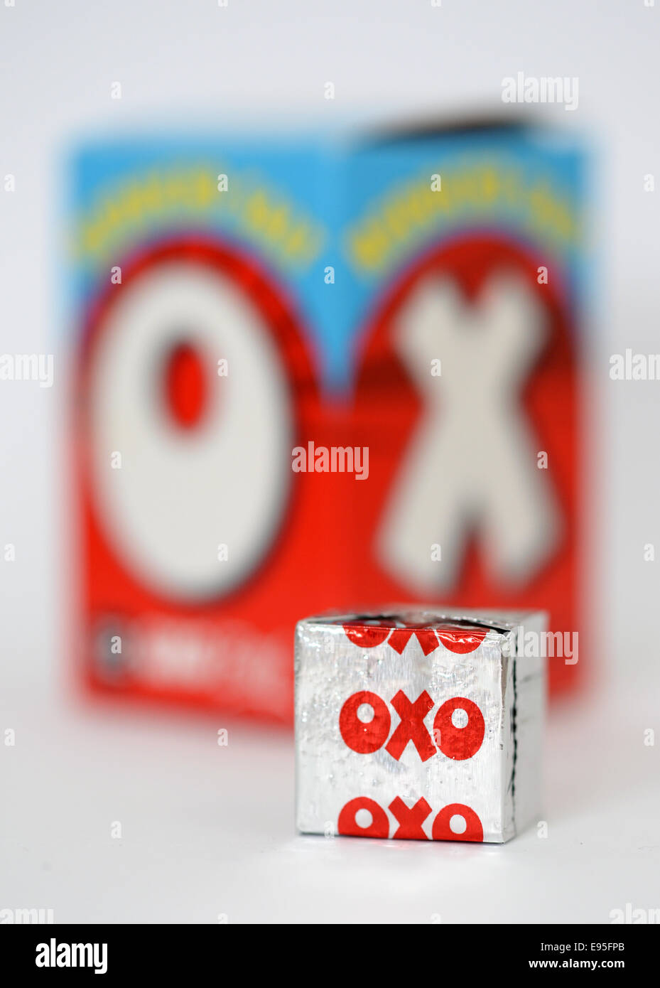 Oxo cube box, beef oxo, reduced salt Stock Photo Alamy