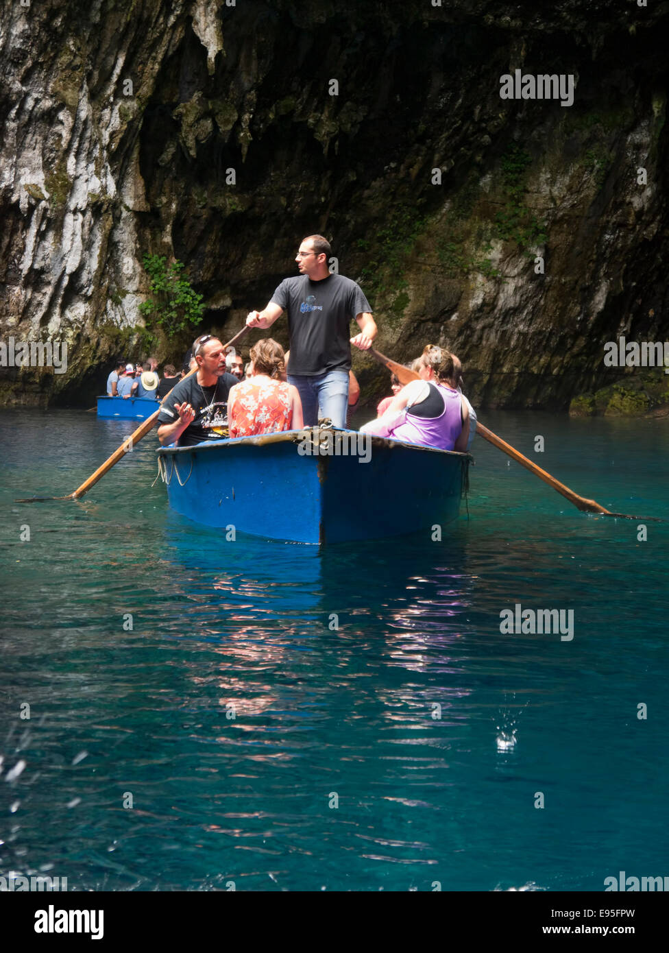 Melissani cave on the Island of kefalonia in Greece Stock Photo