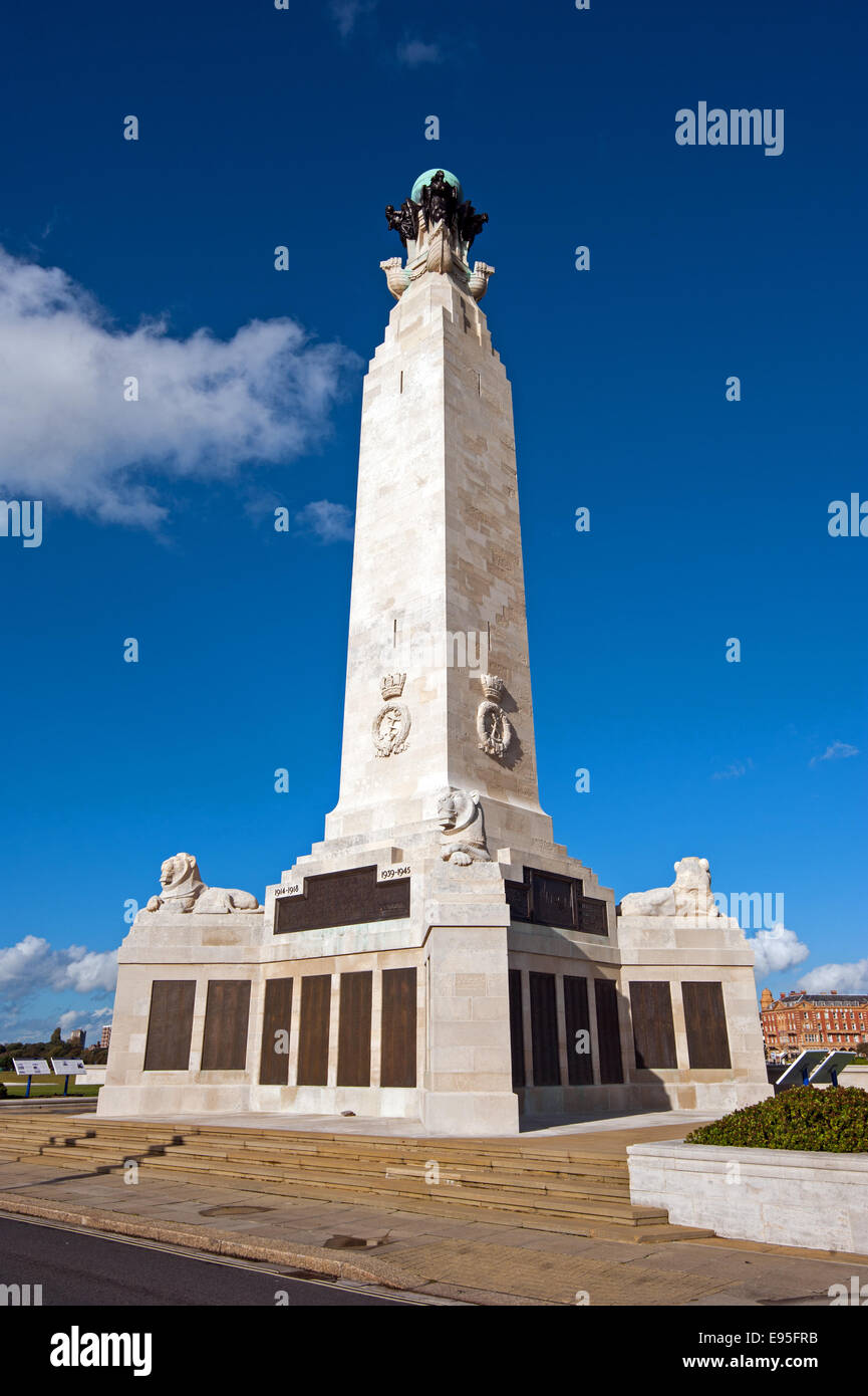 The Portsmouth Naval Memorial on Southsea Common commemorating members of the Royal Navy who had no known grave Stock Photo
