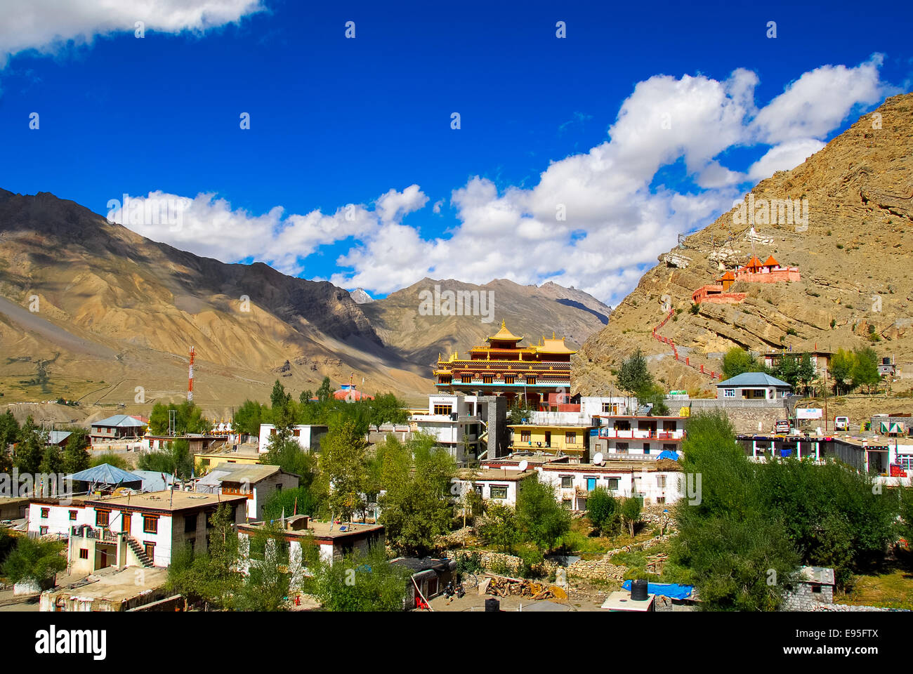 kaza village in spiti valley himalaya india Stock Photo