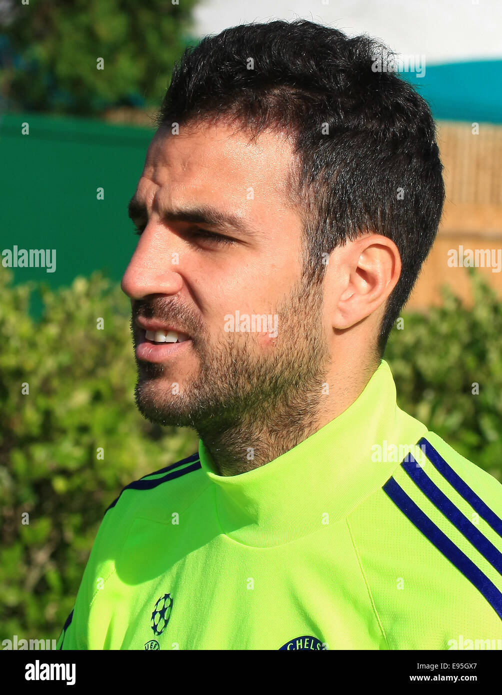 Players of Chelsea Football Club train at their Cobham, Surrey
