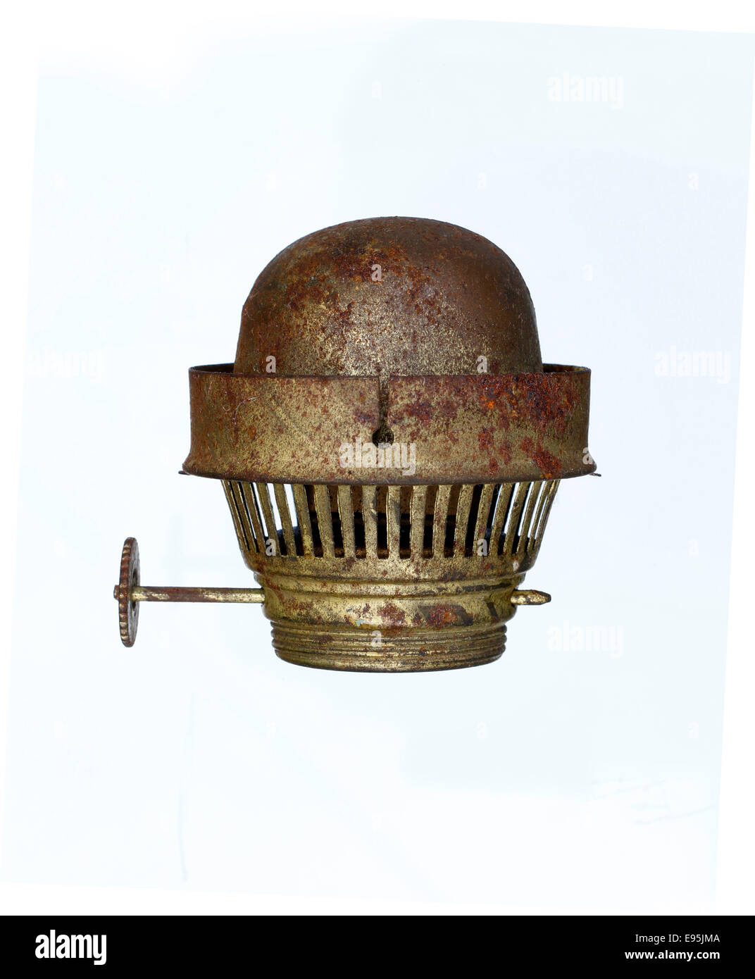 old and rusty burner kerosene lamp Stock Photo