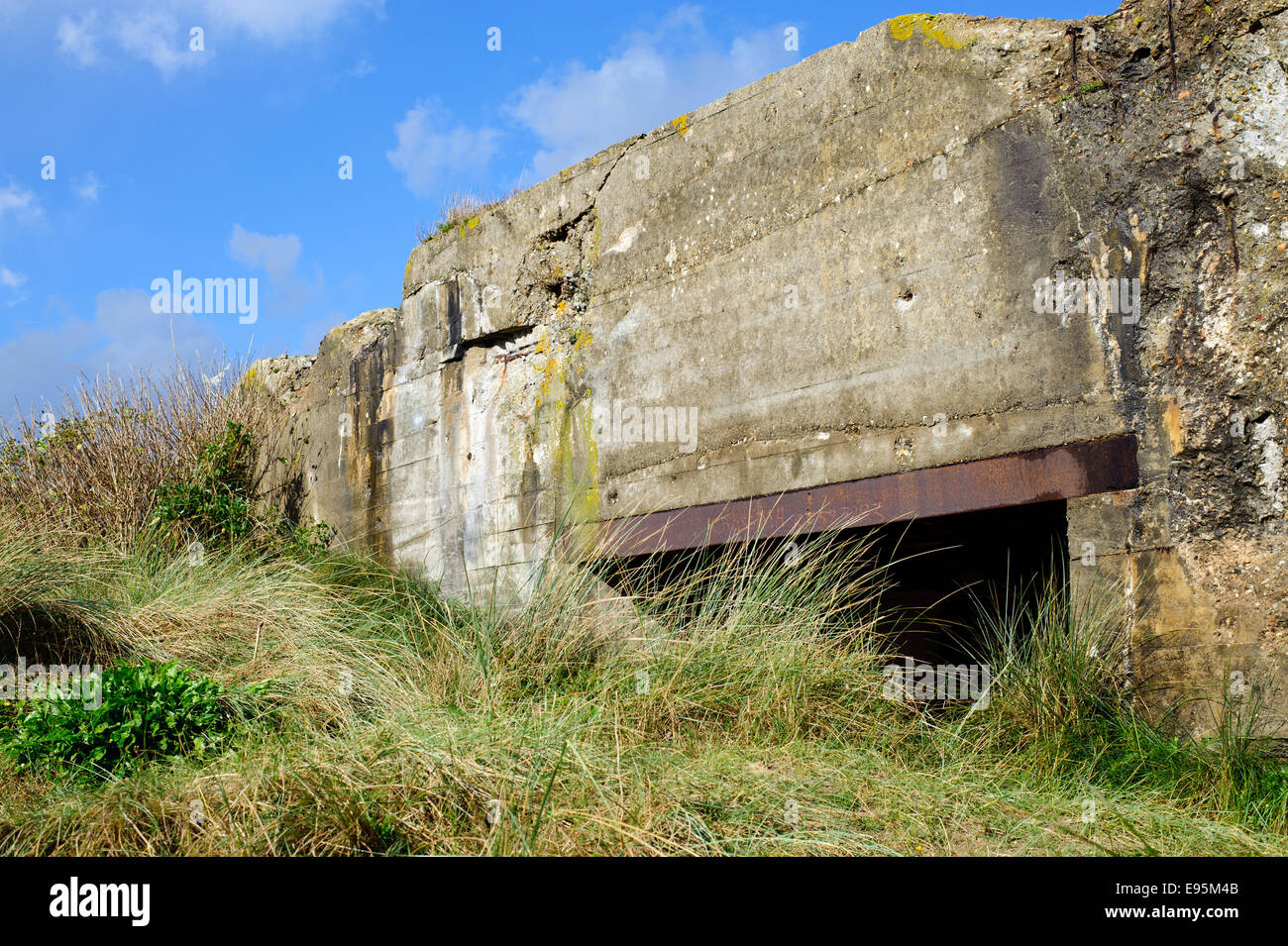 Germany bunker WW2 ,Utah Beach is one of the five Landing beaches in the Normandy landings on 6 June 1944, during World War II. Stock Photo