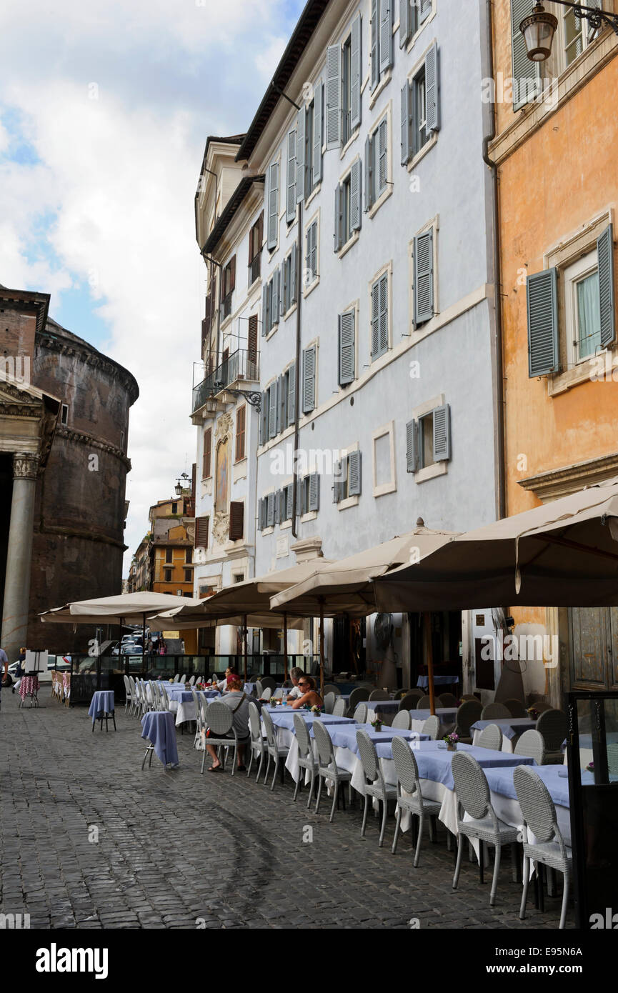 The exterior of a restaurant near the Pantheon in Rome, Italy. Stock Photo