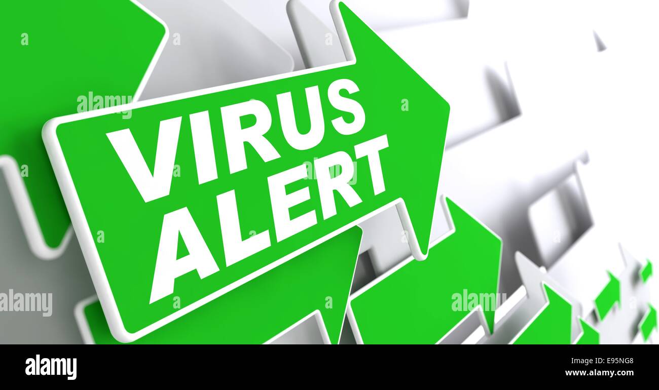 Virus Alert on Green Direction Arrow Sign Stock Photo Alamy