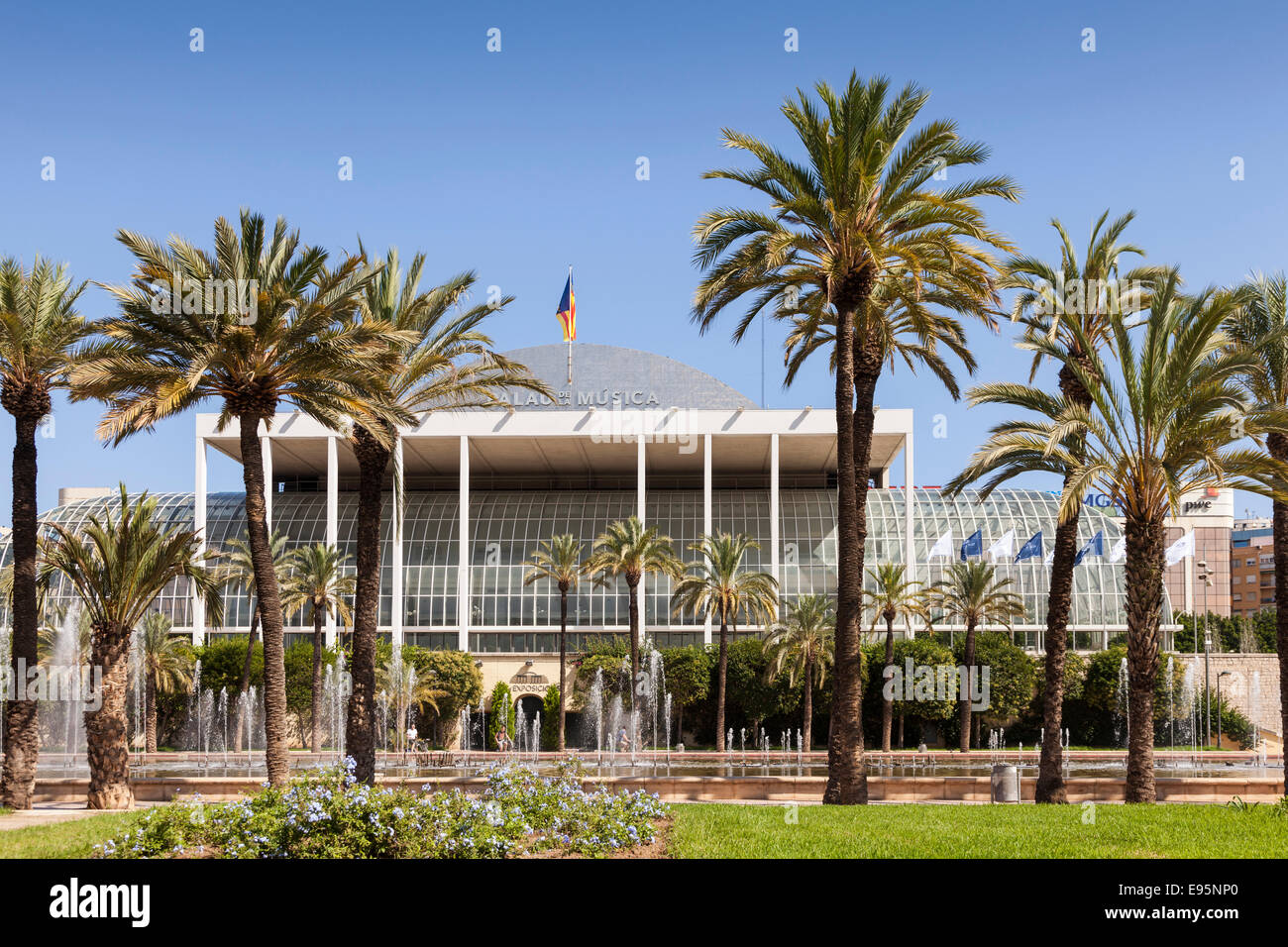 The Palau de la Musica in the Turia gardens, Valencia, Spain. Stock Photo