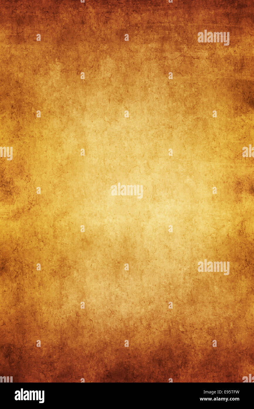 Vintage Aged Yellow Golden Brown Parchment Paper Background Stock Photo