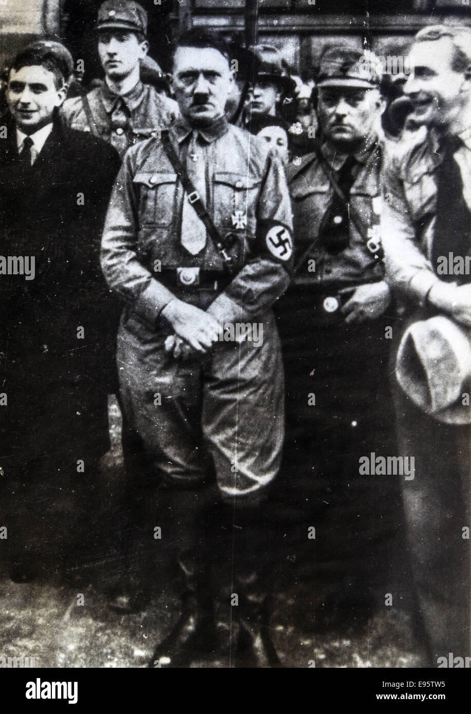 Oct. 11, 2014 - Leader of the National Socialists and later Imperial Chancellor Adolf Hitler (m) in Braunschweig in 1931. Reproduction of antique photo © Igor Golovniov/ZUMA Wire/ZUMAPRESS.com/Alamy Live News Stock Photo