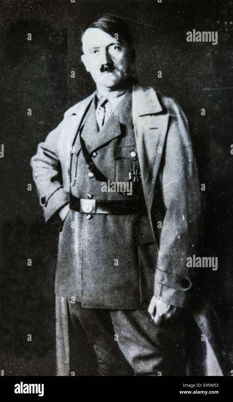 Oct. 11, 2014 - GERMANY - CIRCA 1940s: Studio portrait of Adolf Hitler, leader of nazi Germany. Reproduction of antique photo. (Credit Image: © Igor Golovniov/ZUMA Wire/ZUMAPRESS.com) Stock Photo