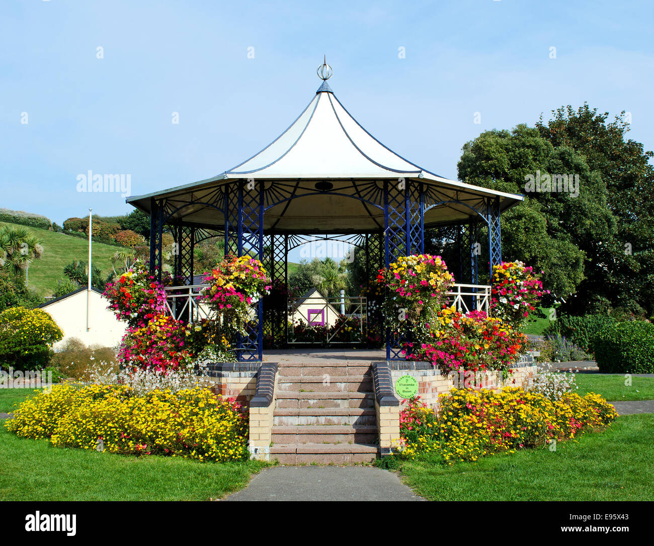 The Bandstand in Runnymede gardens, Devon, UK Stock Photo