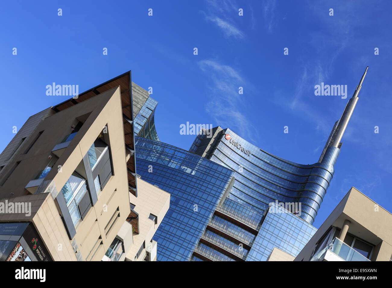 Milan, Porta Nuova residential district and Unicredit tower, Lombardy, Italy Stock Photo