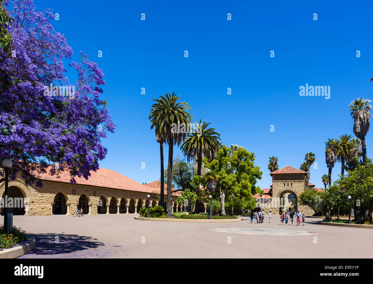 Main Quad, Stanford University, Palo Alto, California, USA Stock Photo