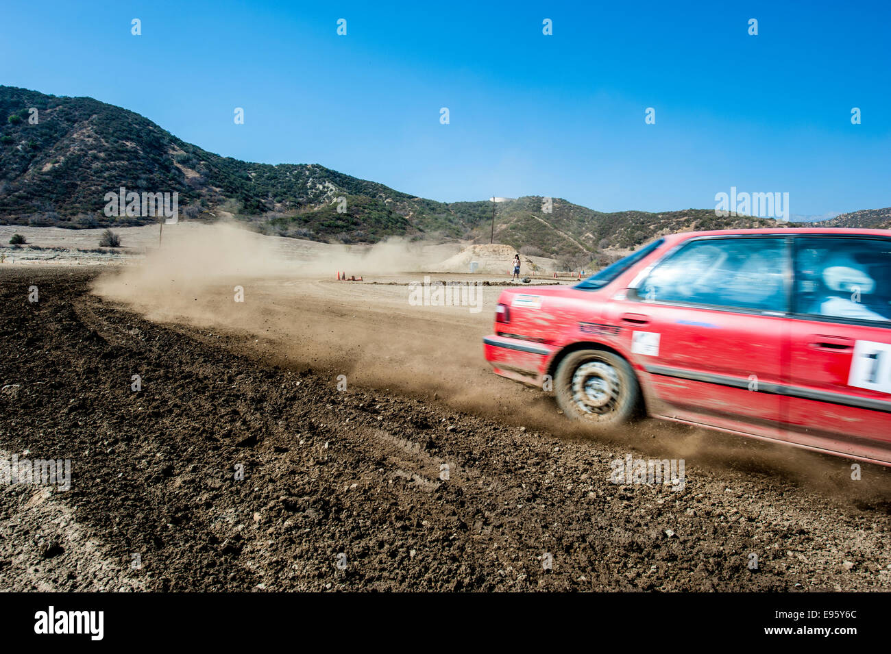 Glen Helen, California, USA. 19th Oct, 2014.  Motorsport is a very popular pastime in the USA. RallyCross is the most widespread extreme dirt motorsport. One of many competitions organized by the Sports Car Club of America took place this Sunday on Glen Helen racing course near the San Bernardino Mountains in Southern California. Alla participating vehicles are street legal and the majority of drivers are amateurs. Some drivers are younger than the cars they drive. A lot of noise, dust and adrenaline. Credit:  Henryk Kotowski/Alamy Live News Stock Photo
