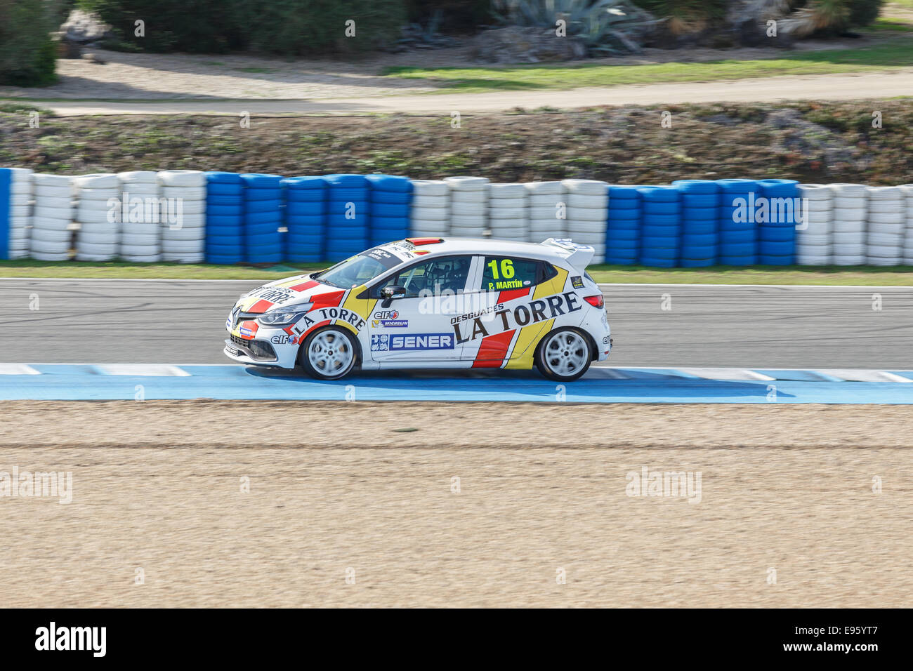 Pablo Martin of SMC Junior Team  drives his car during qualifying session at Jerez racetrack Stock Photo