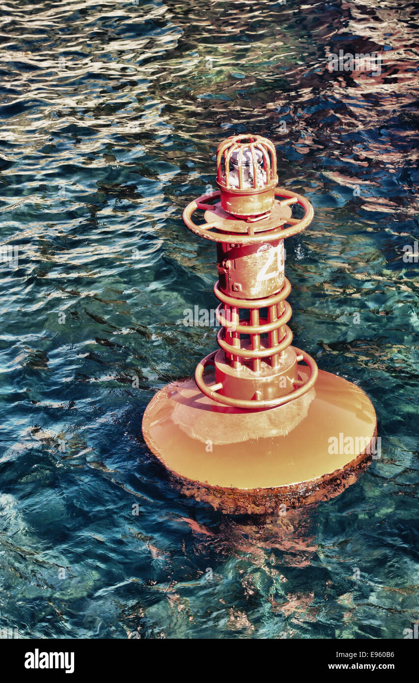 Red Marker Buoy in Sea Stock Photo Alamy