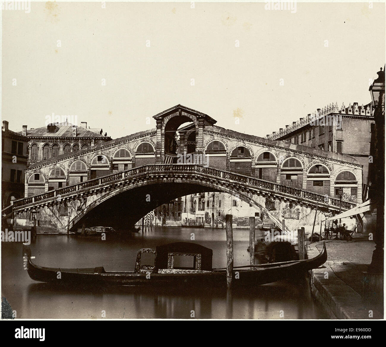 A photograph of the famous Rialto Bridge in Venice, Italy. The bridge ...