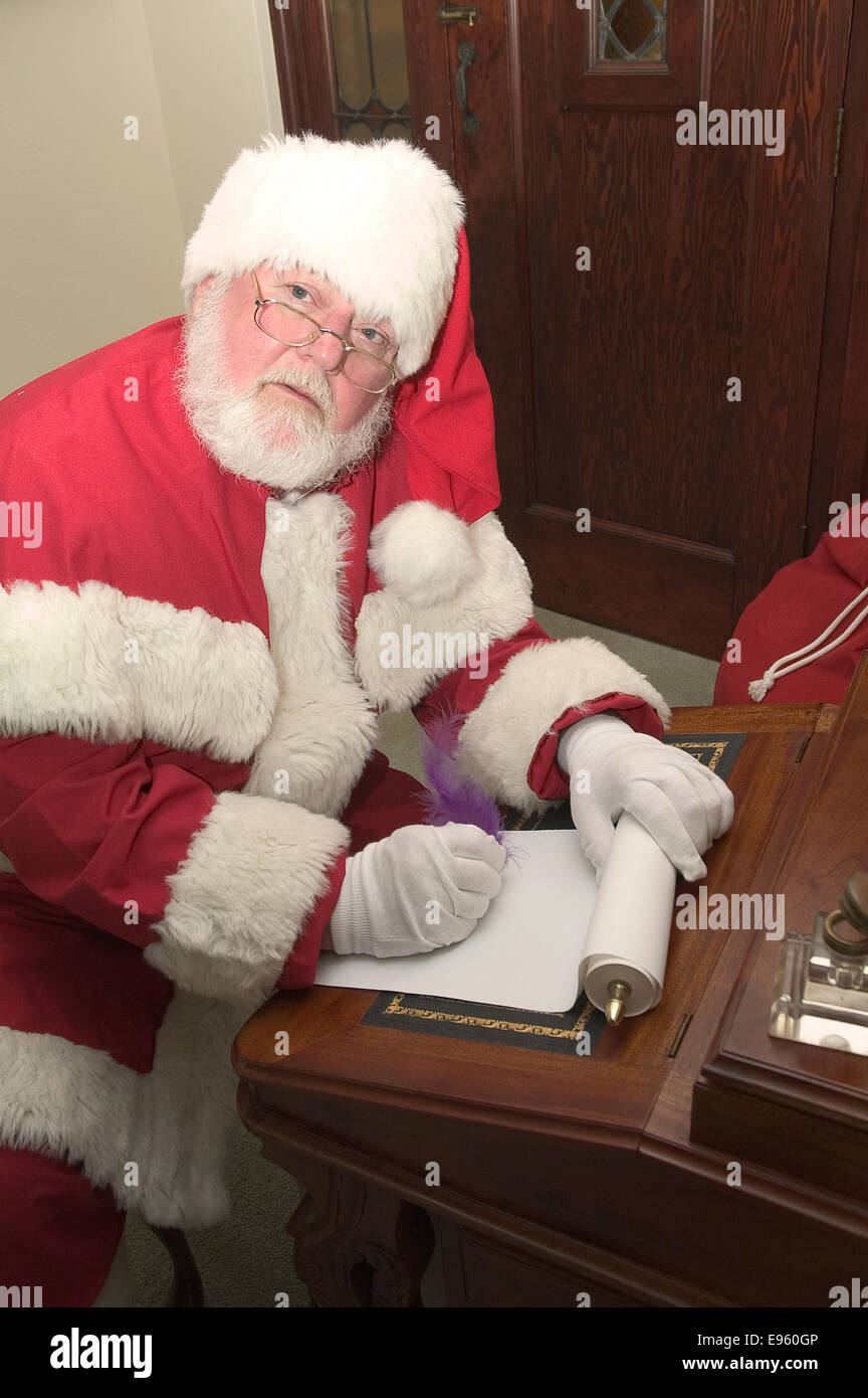 Santa at his writing desk Stock Photo - Alamy
