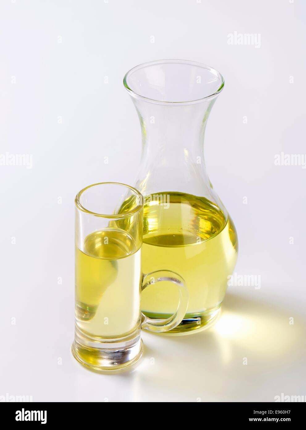 Cooking oil in a carafe Stock Photo