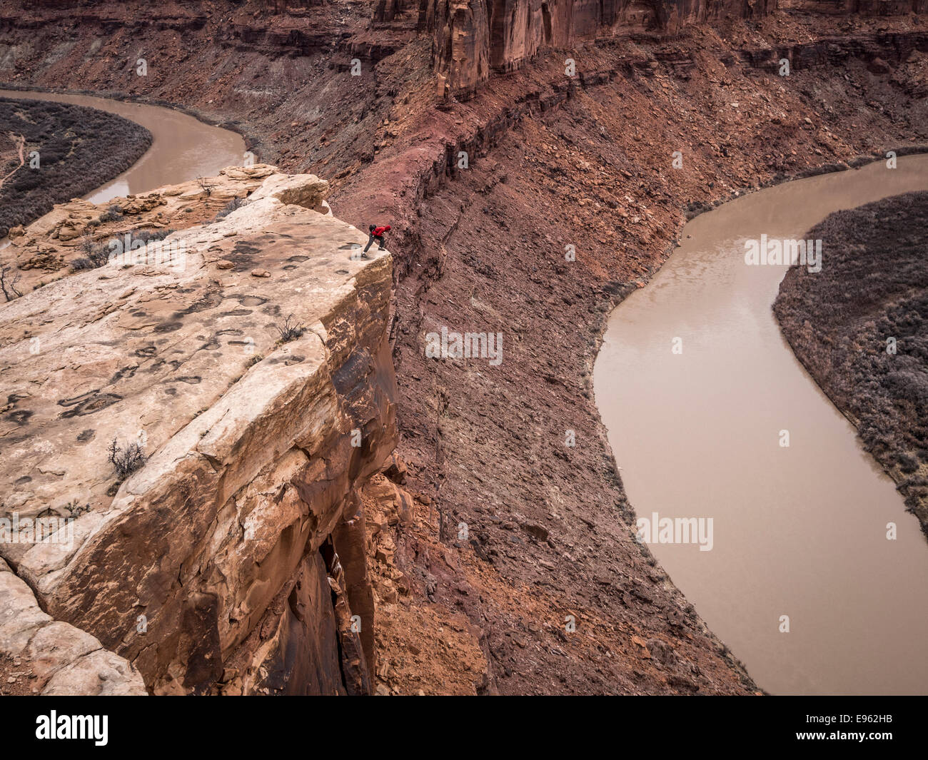 Overlooking the Green river at the Bowknot bend area, Utah. Stock Photo