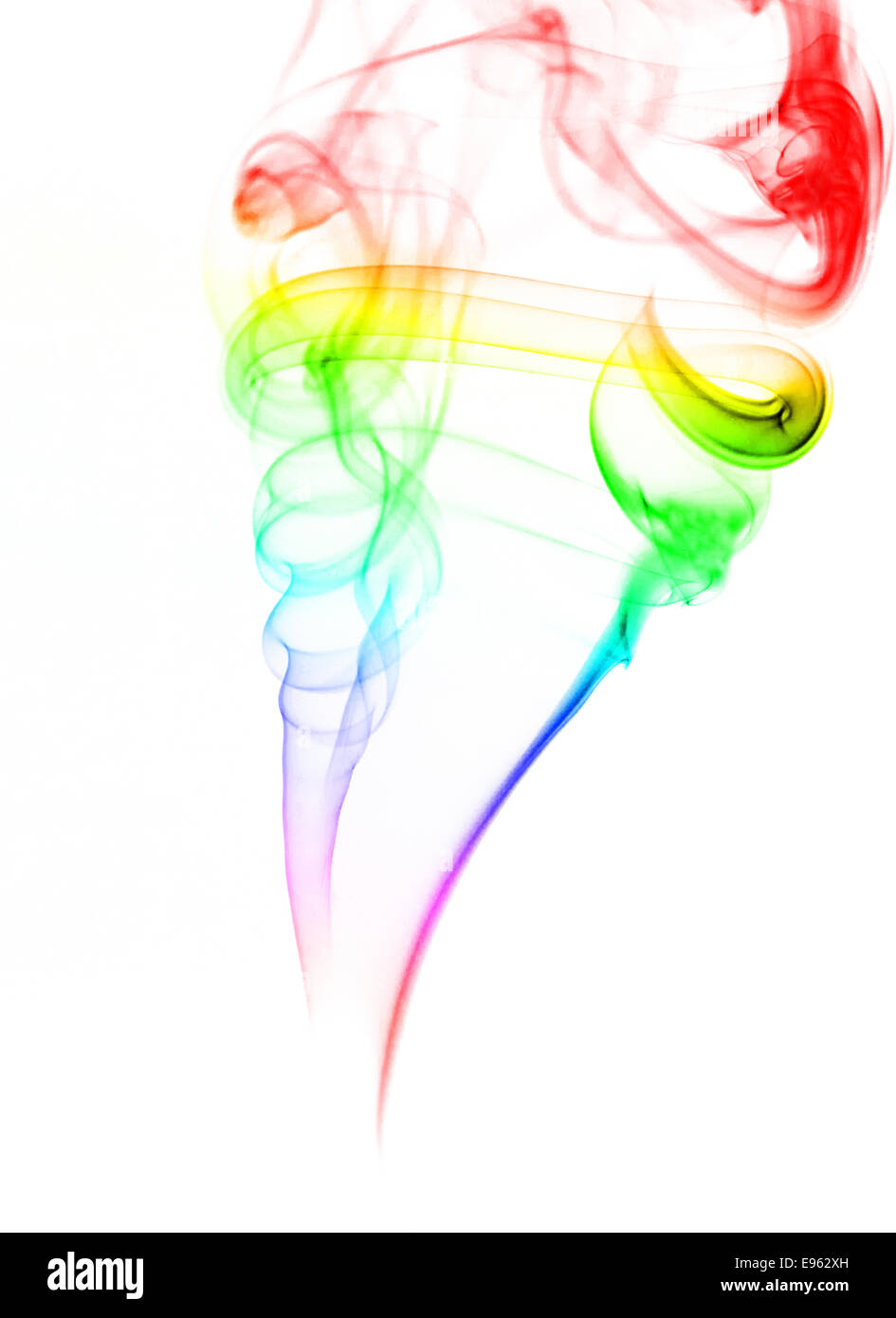 Abstract of color smoke on white background Stock Photo - Alamy
