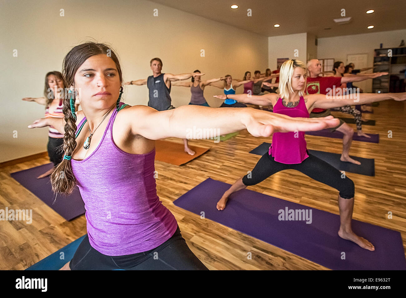 Yoga class in Moab, Utah Stock Photo Alamy