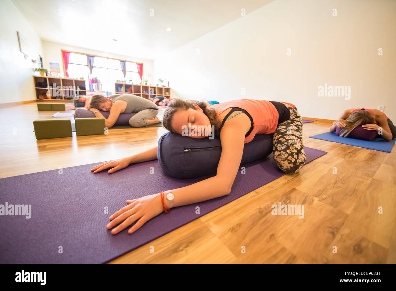 Yoga class in Moab, Utah Stock Photo Alamy