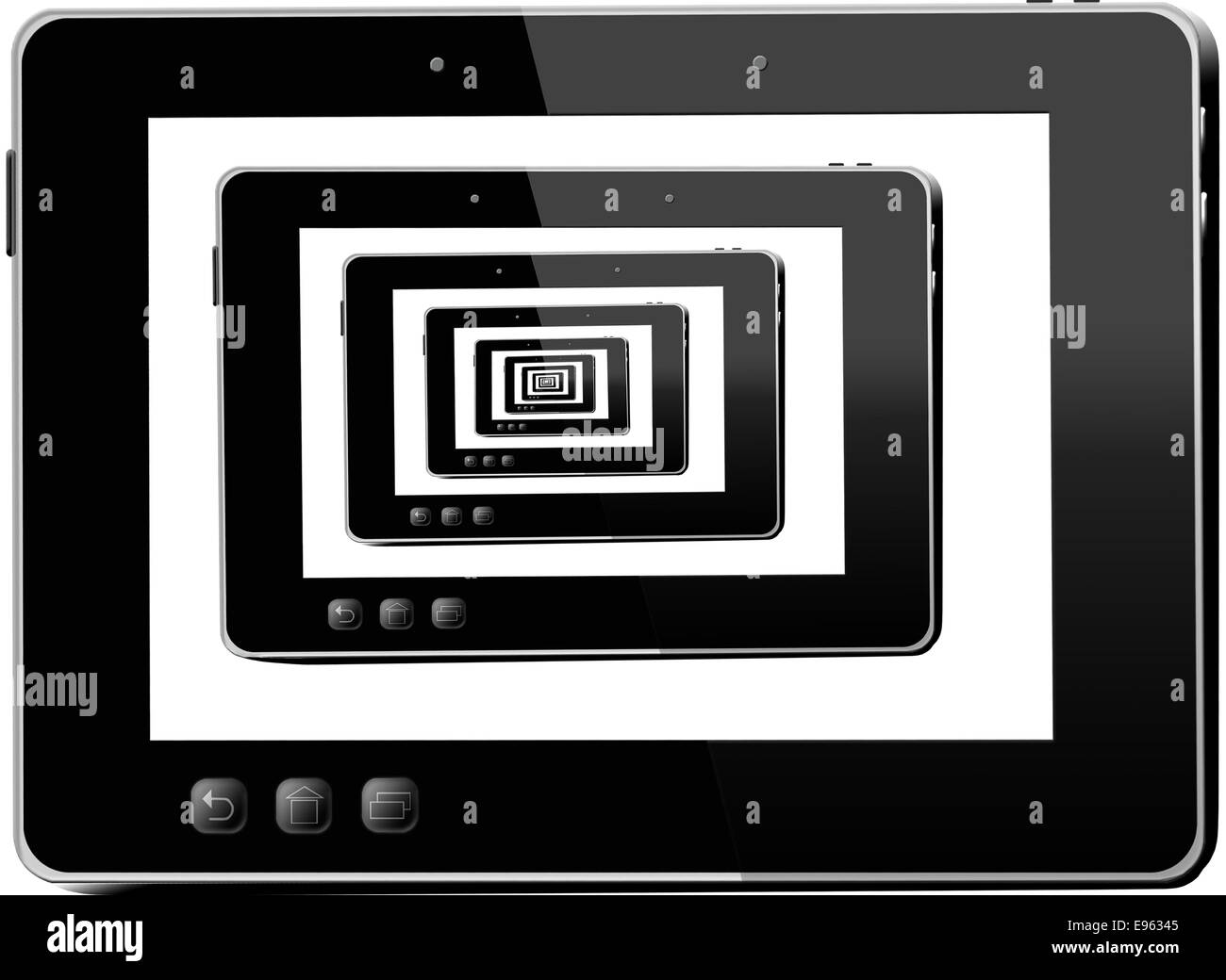 kaleidoscope from black tablets in the black tablets Stock Photo