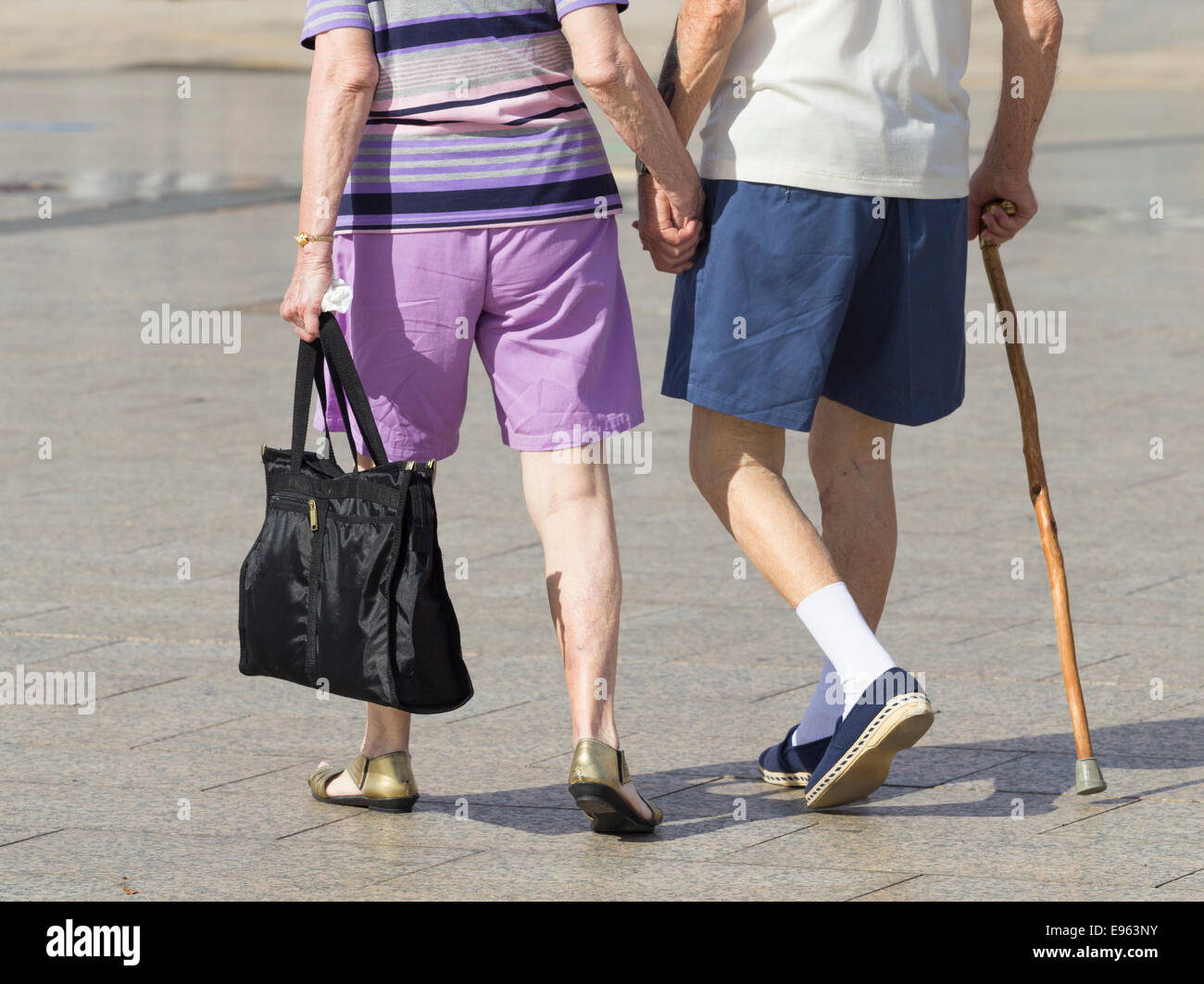 Elderly couple from the UK on holiday in Spain Stock Photo