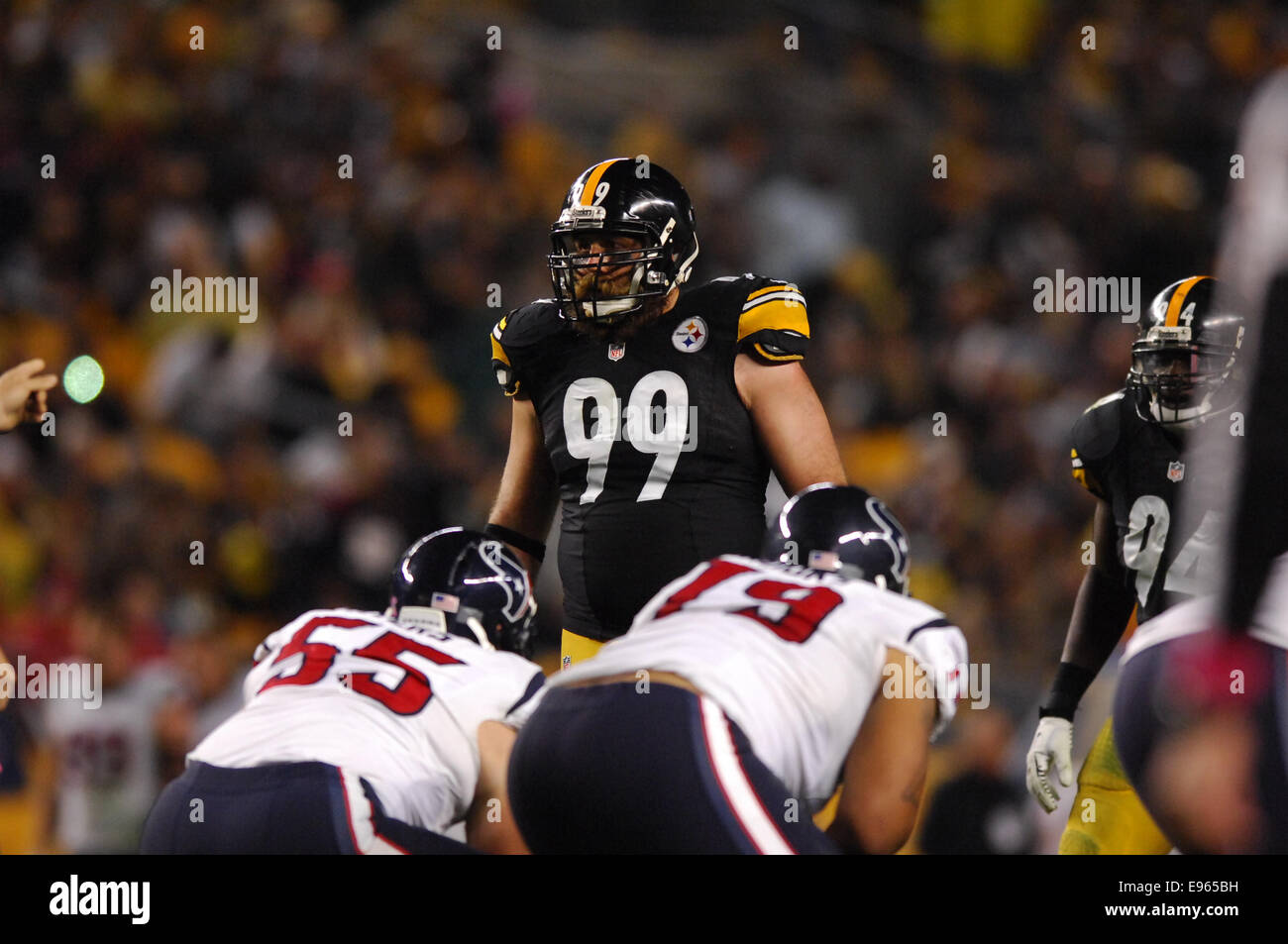 Pittsburgh Steelers' Brett Keisel (99) stands on the field during