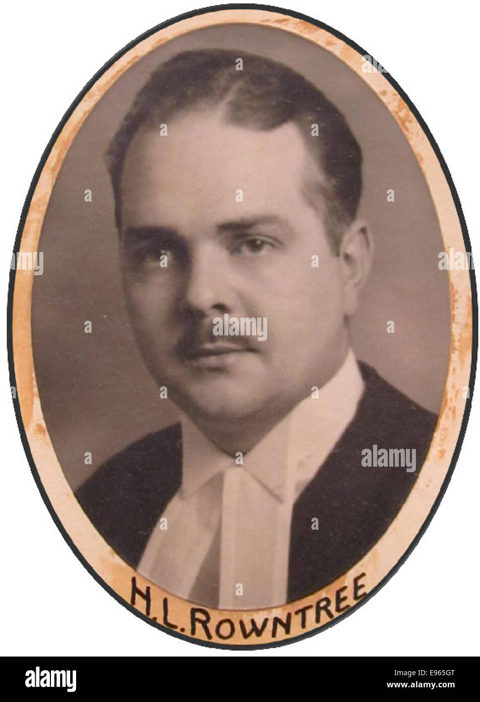 This portrait photograph features HL Rowntree, a notable individual in ...