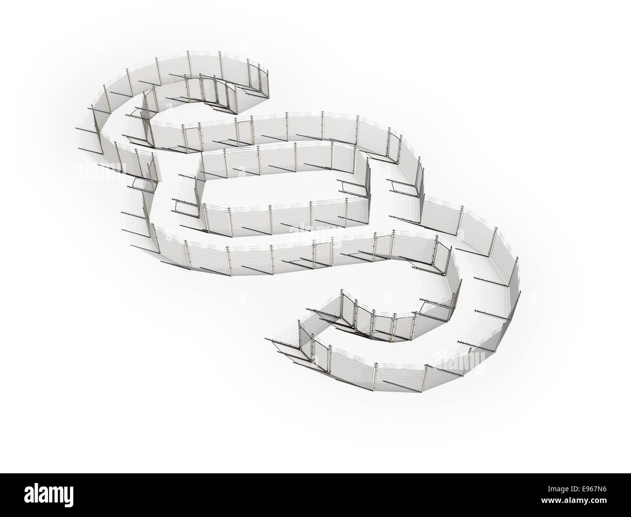 A barbed wire fence forming the section sign - legal Stock Photo