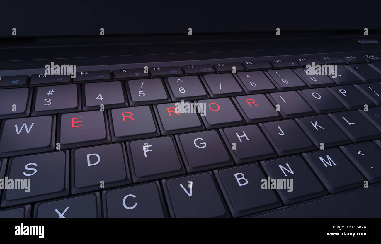 Computer problems computer keyboard with the word error Stock Photo