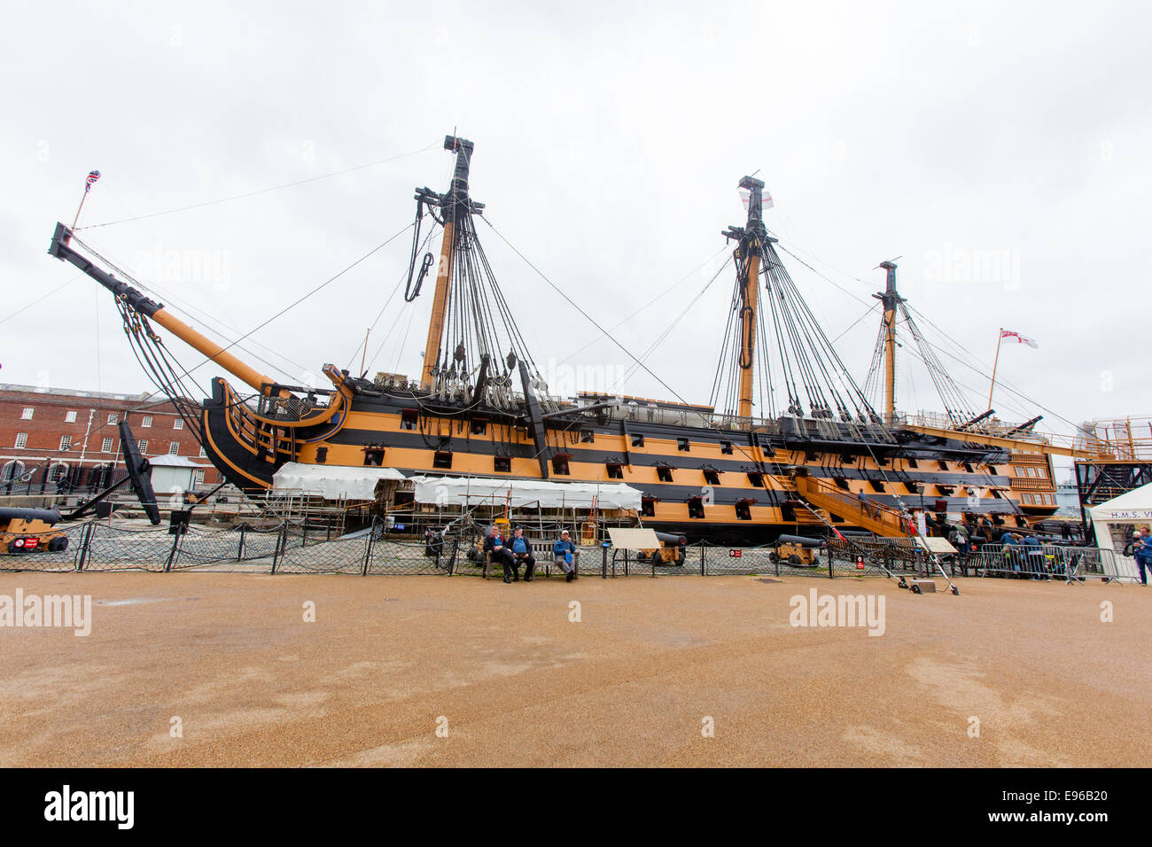 HMS Victory historic ship, Portsmouth Historic Dockyard, Portsmouth, Hampshire, England Stock Photo
