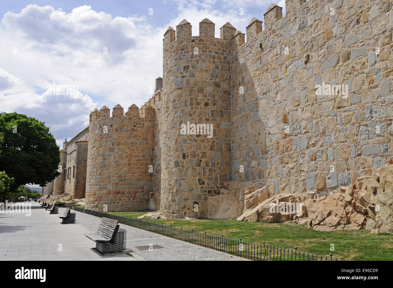 city walls, Avila, Castile-Leon, Spain Stock Photo